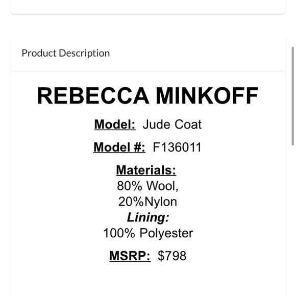 Rebecca Minkoff Tweed Mid-length Jude Coat - Picture 6 of 6